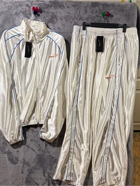 PUMA x FENTY Rihanna T7 Satin Tracksuit Set Jacket Pants Oversized Size XL⁠ NEW